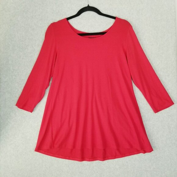 J.Jill Wearever Women's Size M Pleated Back Stretch Tunic Top Pull On Minimalist - Picture 1 of 8